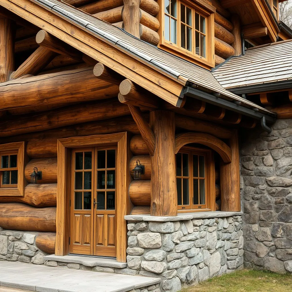 maison en bois et en pierre