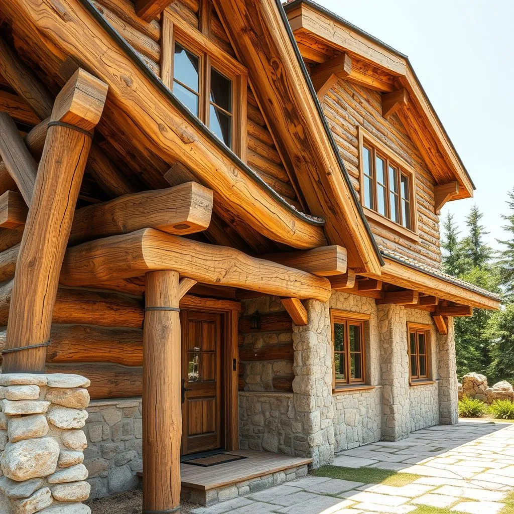 maison en bois et en pierre